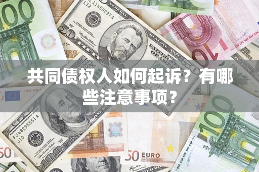 济南共同债权人如何起诉？有哪些注意事项？
